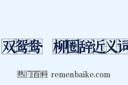 双鸳鸯·柳圈辞近义词是什么意思的图片